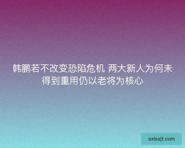 韩鹏若不改变恐陷危机 两大新人为何未得到重用仍以老将为核心